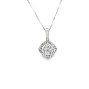 Diamond Cluster Halo Necklace