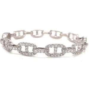Diamond Link Bangle Bracelet