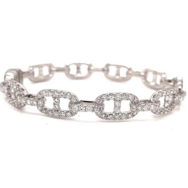 Diamond Link Bangle Bracelet