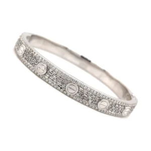 Diamond Pave Screw Bangle