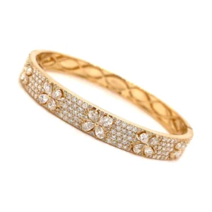 Floral Diamond Bangle Bracelet