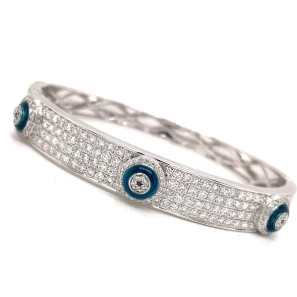 Diamond Evil Eye Bangle