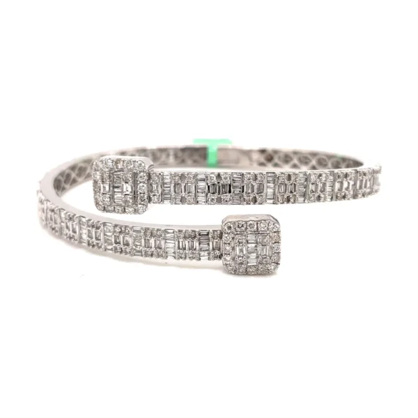 Baguette Diamond Bypass Bangle