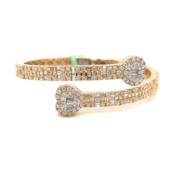 Heart Diamond Bypass Bangle