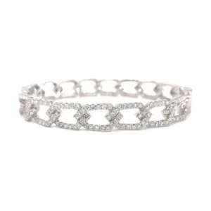 Diamond Link Bangle Bracelet