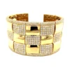 Checkerboard Diamond Cuff Bangle