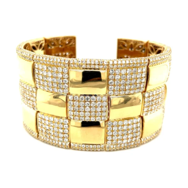 Checkerboard Diamond Cuff Bangle