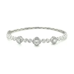 Diamond Station Bangle Bracelet