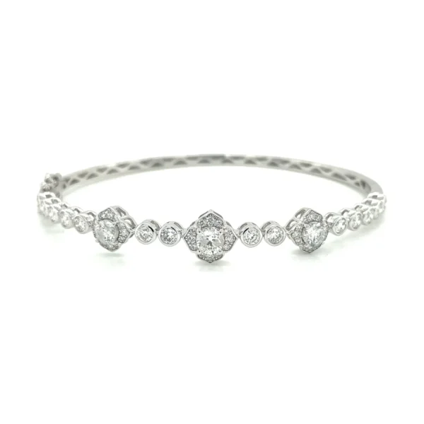 Diamond Station Bangle Bracelet