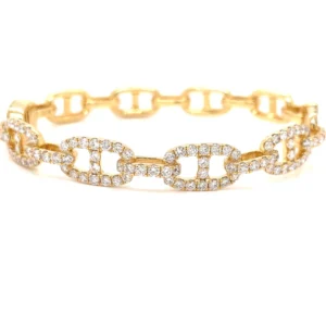 Diamond Link Bangle Bracelet