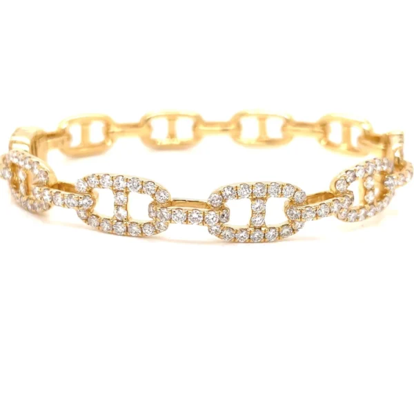 Diamond Link Bangle Bracelet