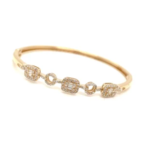 Geometric Diamond Bangle Bracelet