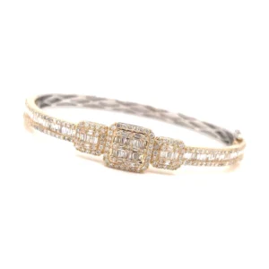 Diamond Cluster Bangle Bracelet