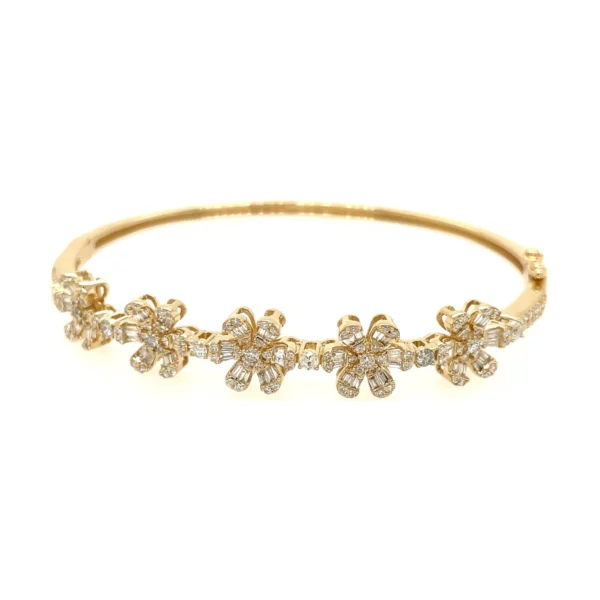 Floral Diamond Bangle Bracelet