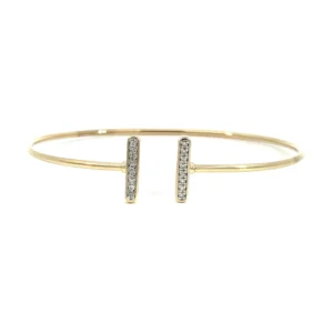 Diamond Bar Open Bangle