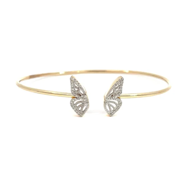 Butterfly Diamond Open Bangle