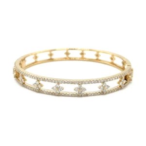 Floral Diamond Bangle Bracelet