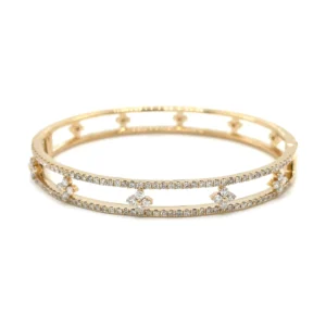 Floral Diamond Bangle Bracelet