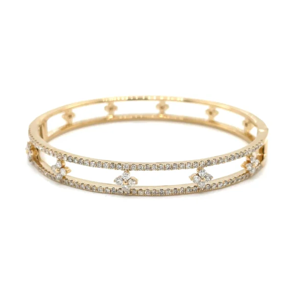 Floral Diamond Bangle Bracelet