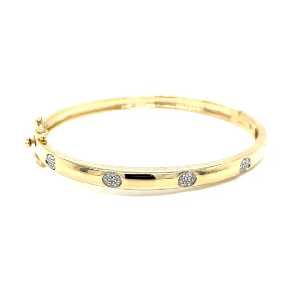 Diamond Station Bangle Bracelet