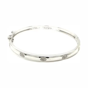 Diamond Station Bangle Bracelet