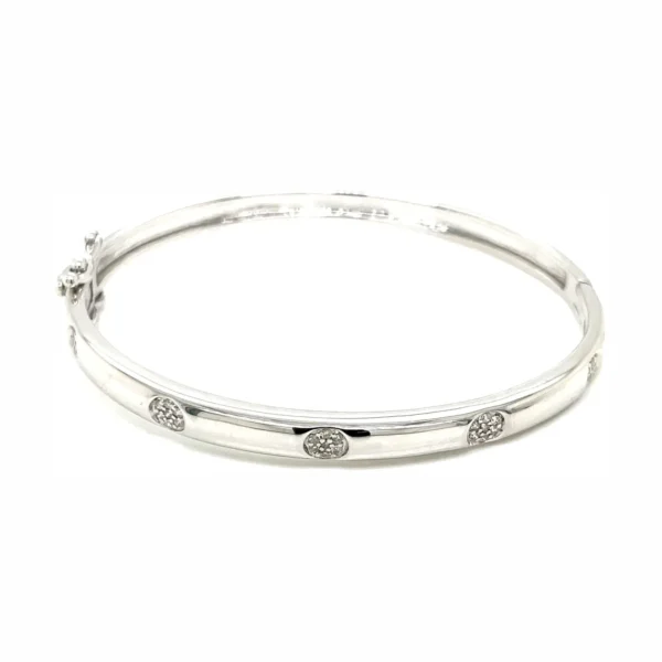 Diamond Station Bangle Bracelet