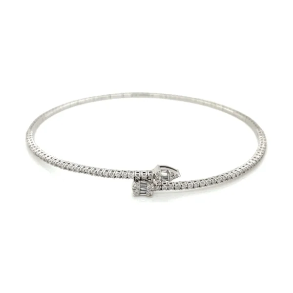 Flexible Diamond Bypass Bangle