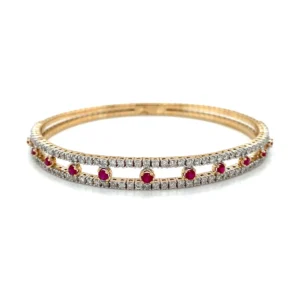 Diamond Ruby Flexible Bangle