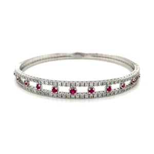 Diamond Ruby Flexible Bangle