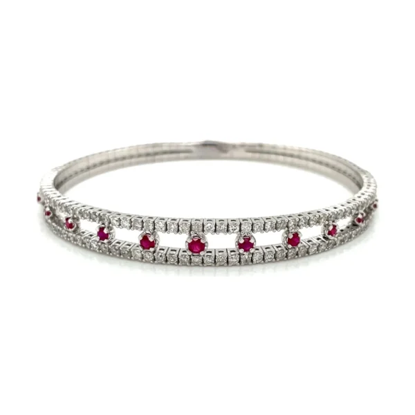 Diamond Ruby Flexible Bangle