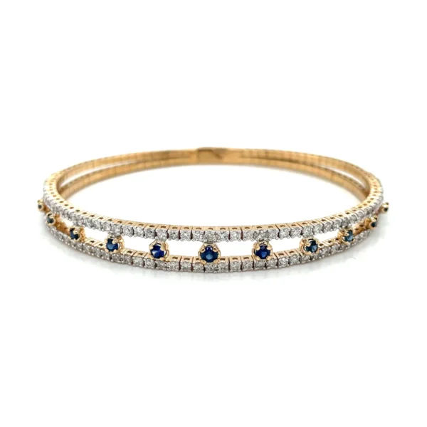 Diamond Sapphire Flexible Bangle