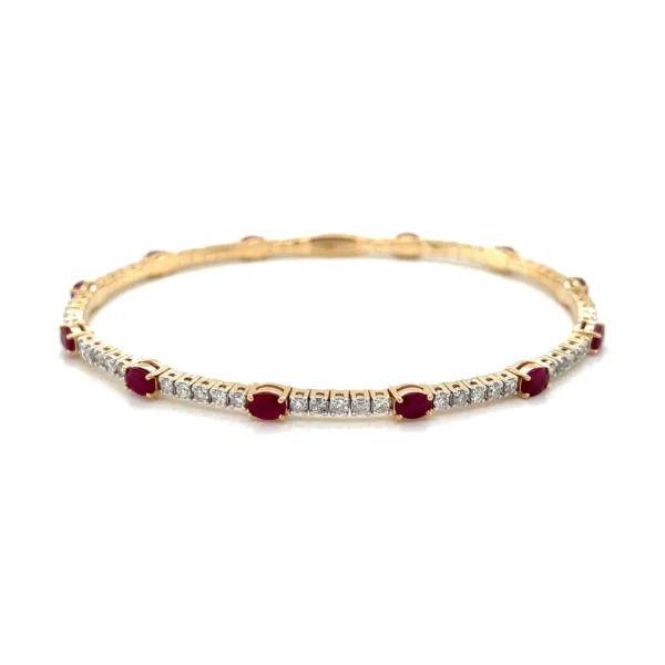 Ruby Diamond Bangle Bracelet