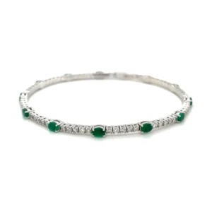 Emerald Diamond Flexible Bangle