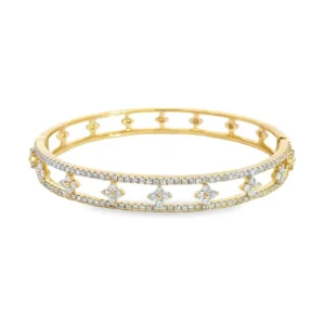 Floral Diamond Bangle Bracelet