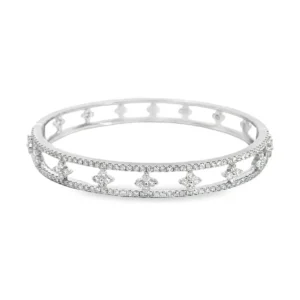 Floral Diamond Bangle Bracelet
