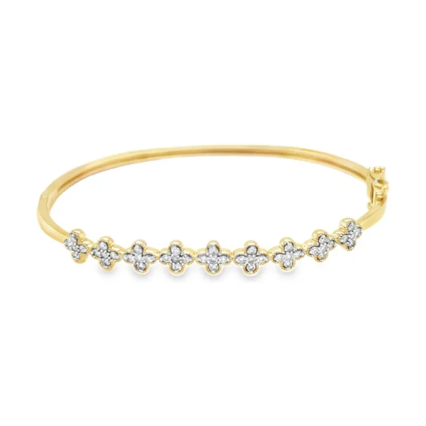 Clover Diamond Bangle Bracelet