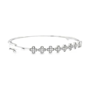 Floral Diamond Bangle Bracelet