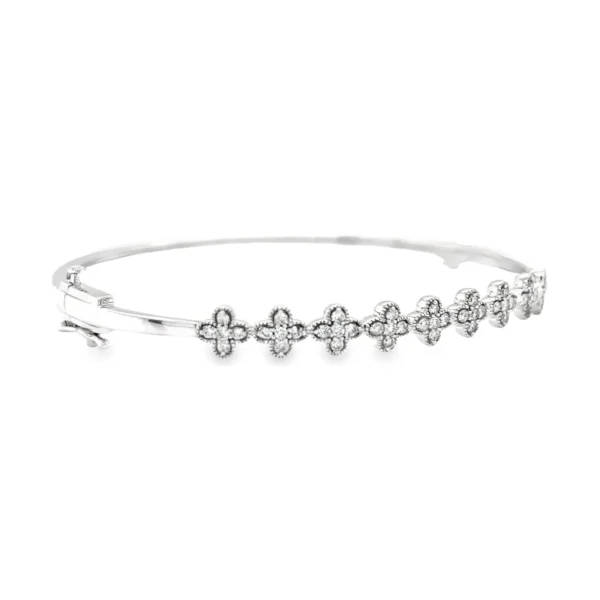 Floral Diamond Bangle Bracelet
