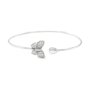 Diamond Butterfly Bangle Bracelet