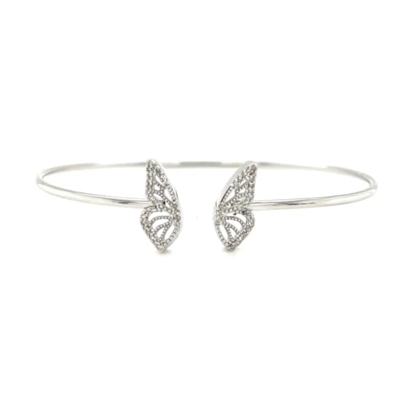 Butterfly Diamond Bangle Bracelet