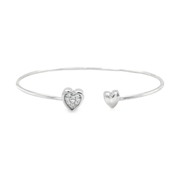 Heart Diamond Flexible Bangle