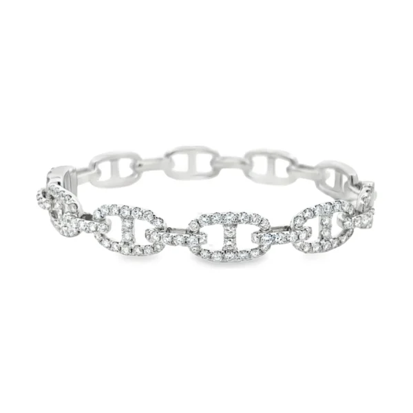 Diamond Link Bangle Bracelet