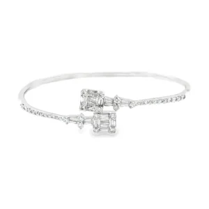 Baguette Diamond Bypass Bangle