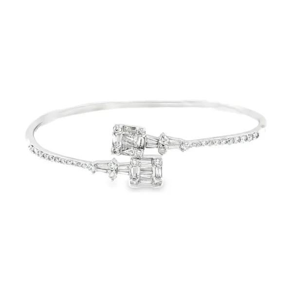 Baguette Diamond Bypass Bangle