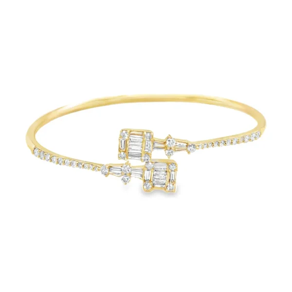 Baguette Diamond Bypass Bangle