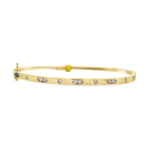 Diamond Station Bangle Bracelet