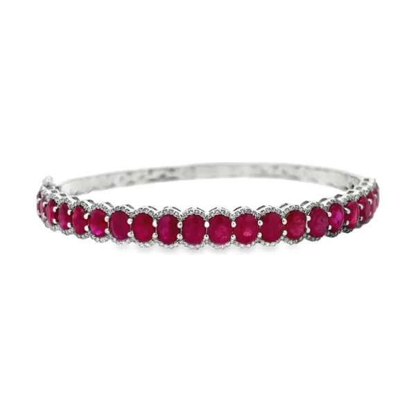 Ruby Diamond Bangle Bracelet