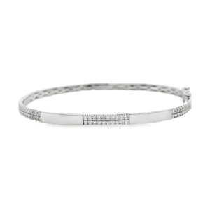 Diamond Station Bangle Bracelet