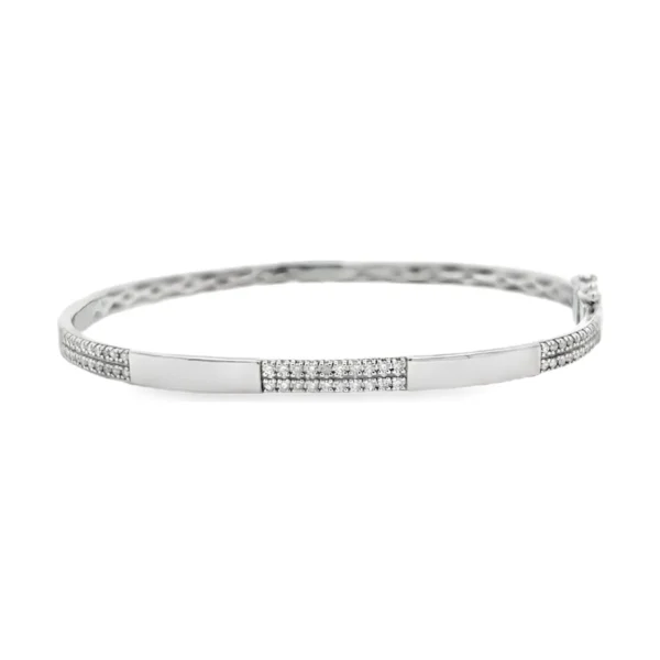 Diamond Station Bangle Bracelet