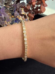 Emerald Diamond Bangle Bracelet